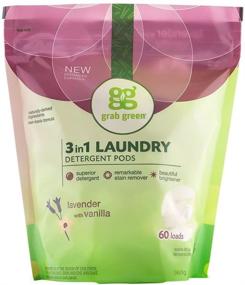 img 4 attached to 🌸 Grab Green 3-in-1 Laundry Detergent Pods - 60 Count - Lavender Vanilla Scent - Plant and Mineral Based - Superior Cleaning Power - Stain Remover - Brightens Clothes - Buy Now!