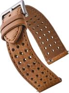 👌 elegant genuine perforated leather watch with smooth finish logo