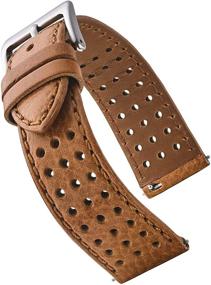img 4 attached to 👌 Elegant Genuine Perforated Leather Watch with Smooth Finish