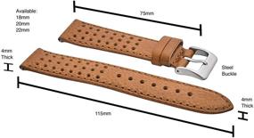 img 3 attached to 👌 Elegant Genuine Perforated Leather Watch with Smooth Finish