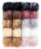 🎀 set of 20pcs faux fur pom pom balls for hats, 4 inch diy fluffy faux fox fur pompoms with elastic loop, detachable pom poms for knitting hats shoes scarves bags keychains - 10 colors with 2pcs each logo
