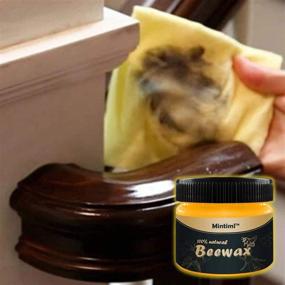 img 2 attached to Beautify and Protect Wood Furniture with Natural Beeswax Polish - Wood Seasoning Beewax in Multicolor (1PC Cleaning Wax)