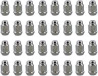 🔩 abn chrome lug nuts 32-pack, m12 x 1.5 – 1.4in tall, 3/4in 19mm hex wheel lugs – acorn cone nut jdm style logo
