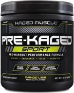 🏋️ kaged muscle pre-kaged sport pre workout powder | boost energy, focus, hydration, and endurance | organic caffeine, plant-based citrulline | mango lime flavor | ideal for men and women logo