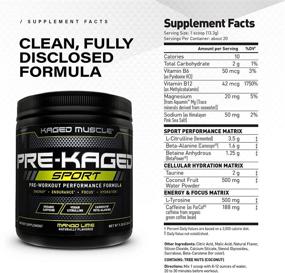 img 3 attached to 🏋️ Kaged Muscle Pre-Kaged Sport Pre Workout Powder | Boost Energy, Focus, Hydration, and Endurance | Organic Caffeine, Plant-Based Citrulline | Mango Lime Flavor | Ideal for Men and Women