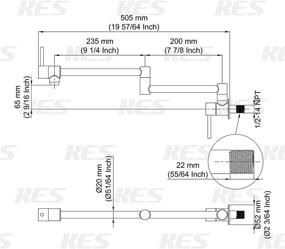 img 2 attached to 🔧 KES Kitchen Pot Filler Faucet Brass Double Joint Swing Arm Sink Faucet Articulating Wall Mount Two Handle in Matte Black, KN926LF-BK - Enhanced SEO