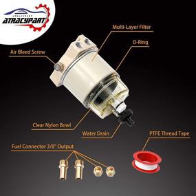 img 2 attached to 🚤 High-Performance Marine Fuel Filter Water Separator - 3/8" Barb x 1/4" NPT Fittings - Perfect Replacement for Outboard Motors - Replaces R12T, S3240, 120AT