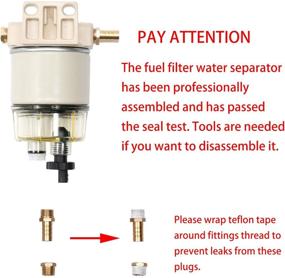 img 3 attached to 🚤 High-Performance Marine Fuel Filter Water Separator - 3/8" Barb x 1/4" NPT Fittings - Perfect Replacement for Outboard Motors - Replaces R12T, S3240, 120AT