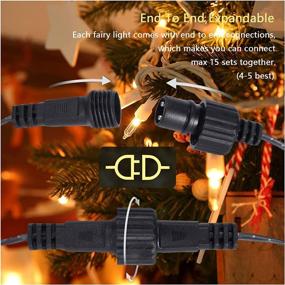 img 1 attached to 🎄 Meteds Outdoor White Christmas Lights - 200LED 66Ft, 8 Modes Mini Clear Lights, Waterproof & Connectable, 29V Plug in White Wire String Lights for Xmas, Wedding, Bedroom & Porch Décor