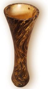 img 2 attached to 🖐️ Handcrafted 14 Inch Brown Mango Wood Vase with Swirl Pattern - Exquisite Hand-Painting