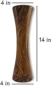 img 1 attached to 🖐️ Handcrafted 14 Inch Brown Mango Wood Vase with Swirl Pattern - Exquisite Hand-Painting