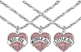 img 4 attached to Middle Little Necklace Bracelet Sister Girls' Jewelry