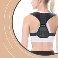 👍 universal fit posture corrector for men and women by truheight - adjustable back straightener, neck & shoulder pain relief, upper back brace and clavicle support logo