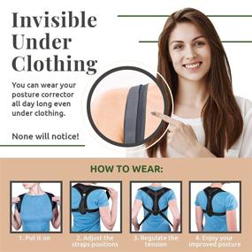 img 1 attached to 👍 Universal Fit Posture Corrector for Men and Women by TruHeight - Adjustable Back Straightener, Neck & Shoulder Pain Relief, Upper Back Brace and Clavicle Support