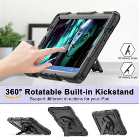 img 1 attached to Safeguard your Samsung Galaxy Tab A7 Lite 8.7 inch (2021) with Ambison Heavy Duty Case: Rotatable Kickstand, Hand Strap, Shoulder Strap [Black]