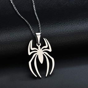 img 3 attached to Stainless Steel Lightweight Spiderman Spider Pendant Necklace - Charm Jewelry for Kids, Women, Boys, Girls - RZCXBS