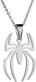 img 1 attached to Stainless Steel Lightweight Spiderman Spider Pendant Necklace - Charm Jewelry for Kids, Women, Boys, Girls - RZCXBS