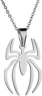 stainless steel lightweight spiderman spider pendant necklace - charm jewelry for kids, women, boys, girls - rzcxbs logo
