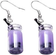 🌈 dive into fun fashion with rostivo cute purple boba dangle earrings for women and girls logo