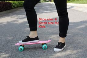 img 2 attached to 🛹 Pink Mini Skateboard: CyBoard 17"X5" - Stylish Mini Cruiser Board with Soft PU Wheel