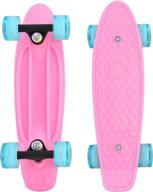 🛹 pink mini skateboard: cyboard 17"x5" - stylish mini cruiser board with soft pu wheel logo