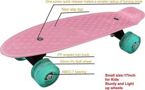 img 3 attached to 🛹 Pink Mini Skateboard: CyBoard 17"X5" - Stylish Mini Cruiser Board with Soft PU Wheel