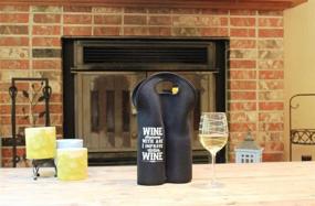 img 2 attached to Sidekick Wine Tote - Wine Enhances With Age and I Enhance With Wine Meme - 2 Bottle - Black