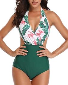 img 3 attached to Kinsmirat Swimsuits Beachwear Cutouts Bathing Women's Clothing