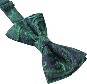 img 2 attached to HISDERN Handmade Pre Tied Adjustable Pattern Bow Ties for Boys: Stylish Accessories for Every Occasion