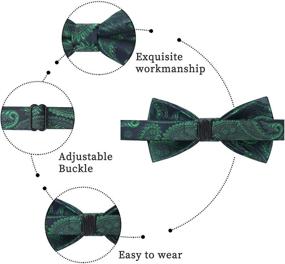 img 1 attached to HISDERN Handmade Pre Tied Adjustable Pattern Bow Ties for Boys: Stylish Accessories for Every Occasion