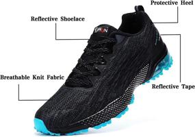 img 2 attached to Enhanced Performance: PUWAN Men's Reflective Running Shoes with Air Cushion for Outdoor Athletic Activities