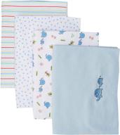 organic cotton flannel receiving blanket set for babies - pack of 4 by spasilk logo