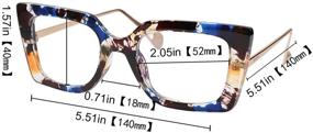 img 2 attached to SOOLALA Anti-Blue Light Cat Eye Reading Glasses 👓 with Pearl Inlay Arms: Protect Your Eyes in Style!