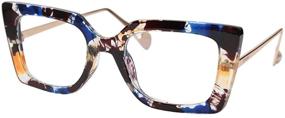 img 4 attached to SOOLALA Anti-Blue Light Cat Eye Reading Glasses 👓 with Pearl Inlay Arms: Protect Your Eyes in Style!