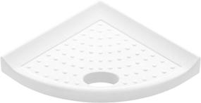 img 3 attached to 🚿 5-inch Questech Corner Caddy - Polished Bright White Shower Foot Rest with Metro Wall Mount Flatback Shelf
