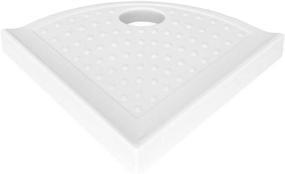 img 2 attached to 🚿 5-inch Questech Corner Caddy - Polished Bright White Shower Foot Rest with Metro Wall Mount Flatback Shelf