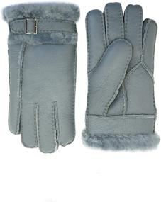 img 4 attached to 🧤 YISEVEN Adjustable Men's Sheepskin Mittens - Shearling Men's Accessories for Gloves & Mittens