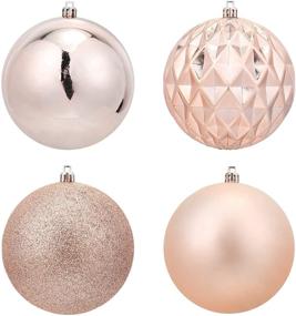 img 4 attached to 🎄 Elegant 4-Inch Rosegold Shatterproof Christmas Ball Ornaments - 4Pcs Set by ISULIFE