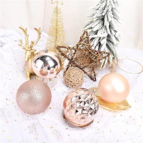 img 1 attached to 🎄 Elegant 4-Inch Rosegold Shatterproof Christmas Ball Ornaments - 4Pcs Set by ISULIFE