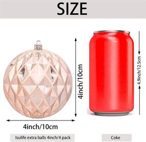 img 3 attached to 🎄 Elegant 4-Inch Rosegold Shatterproof Christmas Ball Ornaments - 4Pcs Set by ISULIFE