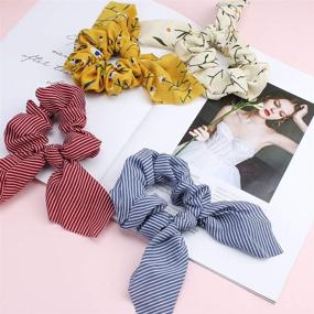 img 1 attached to 🐰 Elegant AOPRIE Hair Bunny Scrunchies: 20Pcs Bow-Chiffon Hair Elastics for Women