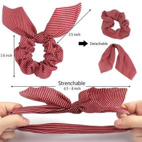 img 2 attached to 🐰 Elegant AOPRIE Hair Bunny Scrunchies: 20Pcs Bow-Chiffon Hair Elastics for Women