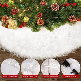 img 2 attached to 🎄 50 Inch Thicker & Ultra Soft White Christmas Plush Tree Skirt: Enhance Your Christmas Decorations with Machine Washable Snowy White Fur Skirt