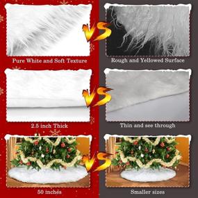 img 1 attached to 🎄 50 Inch Thicker & Ultra Soft White Christmas Plush Tree Skirt: Enhance Your Christmas Decorations with Machine Washable Snowy White Fur Skirt