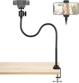 img 4 attached to 📷 InnoGear 25 Inch Flexible Webcam Stand with Gooseneck for Logitech BRIO C920 C920S C922 C922x C925e C930 C930e C615, Cell Phone Stand Desk Mount Camera Stand