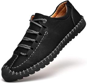 img 4 attached to Handmade Lace Up Men's Shoes - Breathable Qiucdzi Loafers