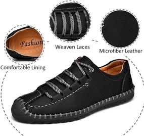 img 2 attached to Handmade Lace Up Men's Shoes - Breathable Qiucdzi Loafers