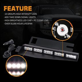 img 3 attached to 🚨 Enhanced LED Visor Lights: Emergency Strobe Interior Windshield with Extend Bracket Deck Split Mount - Perfect for Ambulance Vehicles and Trucks