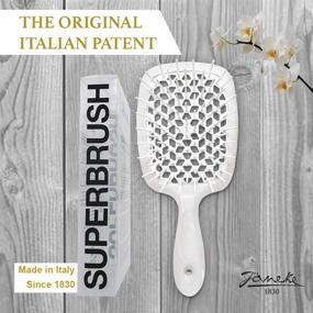 img 1 attached to 💆 Janeke Superbrush Detangler Brush: The Original Italian Patent for Easy, Anti-static Haircare - Wet or Dry Use, Flexible & Nylon Bristles: Ideal for All Hair Types - Long, Thick, Curly (White)