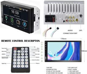 img 3 attached to 🚗 Camecho 7'' Сенсорный экран двойной Din автомагнитолы с функцией D-Play Bluetooth FM радиоприемником и поддержкой карт памяти TF/USB/AUX портов и входом для камеры заднего вида